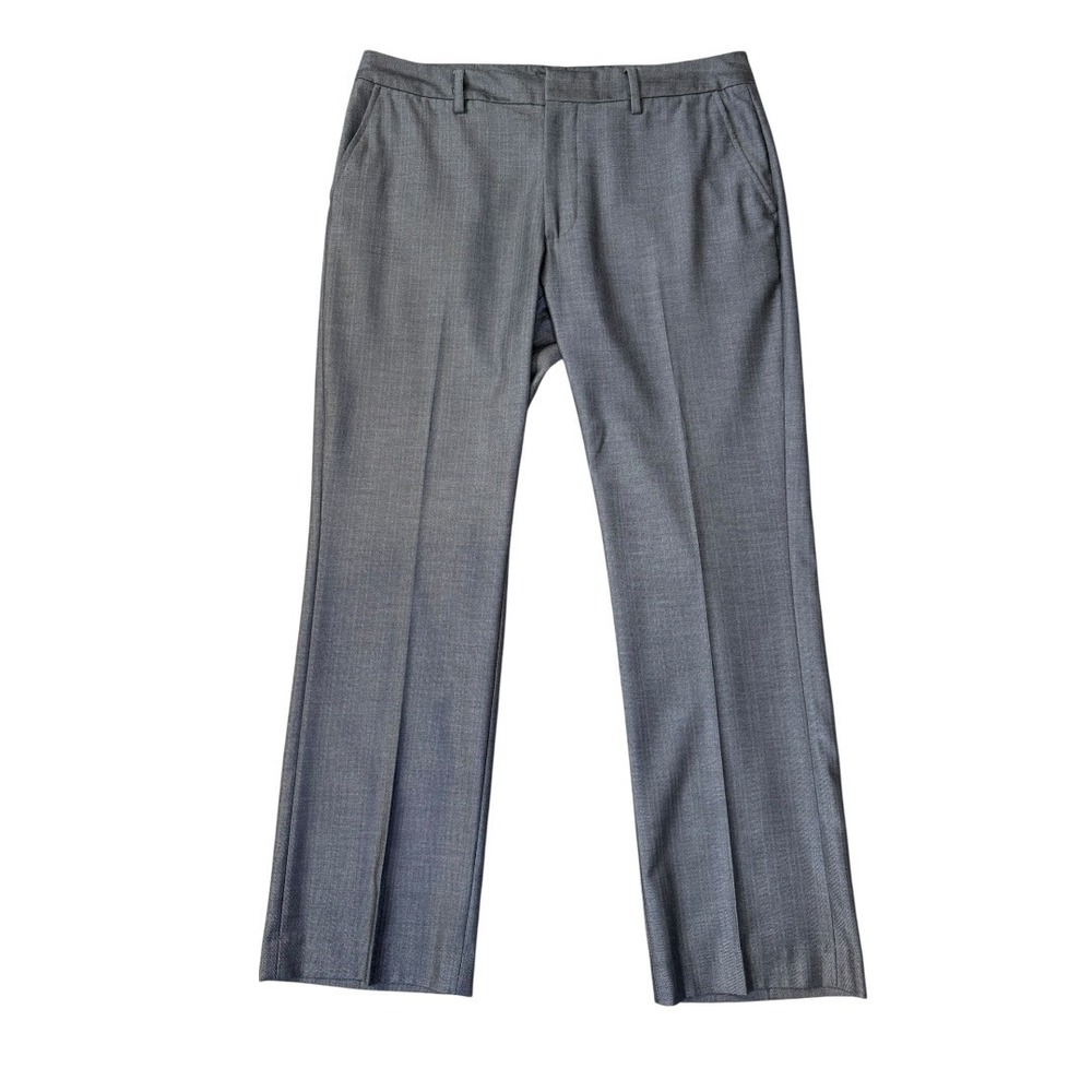 Kenneth Cole Reaction Men's Gray Herringbone Dress Pants 34x30 Flat Front